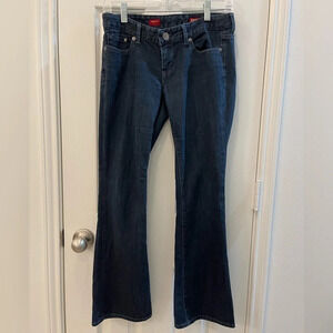 Express Womens Stella‎ Low Rise Boot Leg Jean Dark Wash 2 Short